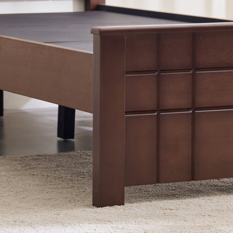 Helios Lisbon Remi Solid Wood Single Bed - Walnut