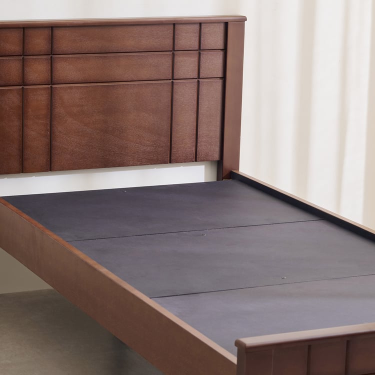 Helios Lisbon Remi Solid Wood Single Bed - Walnut