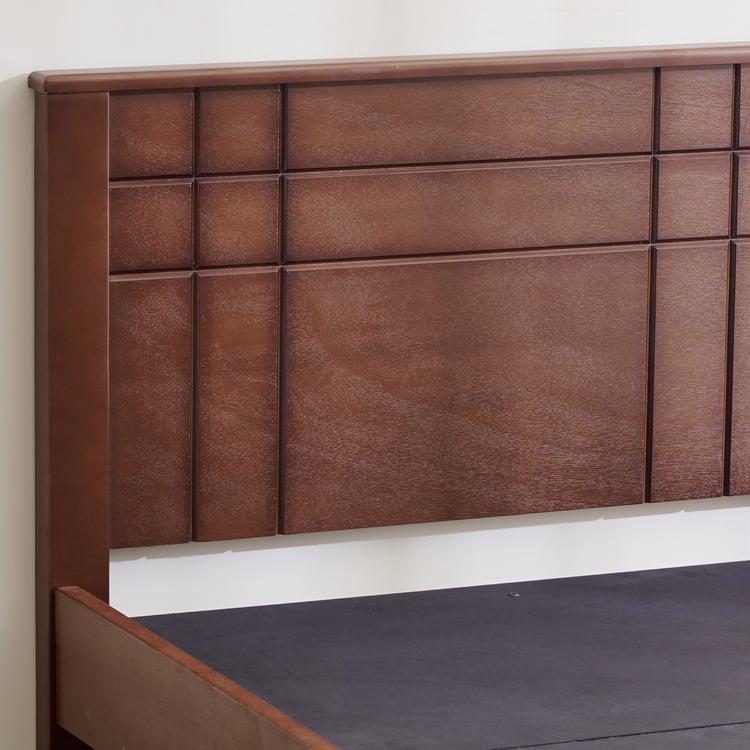 Helios Lisbon Remi Solid Wood Single Bed - Walnut