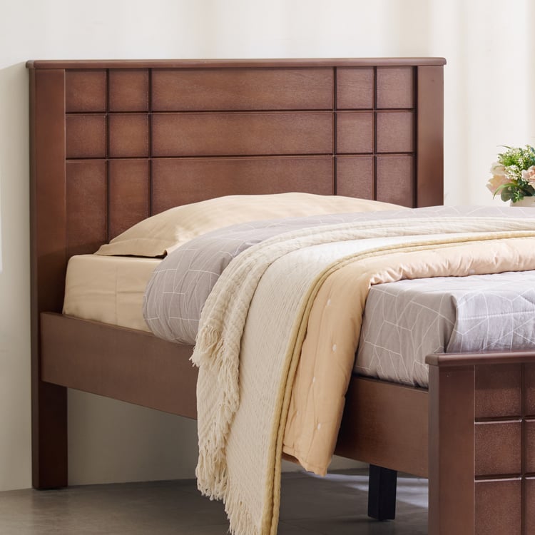 Helios Lisbon Remi Solid Wood Single Bed - Walnut