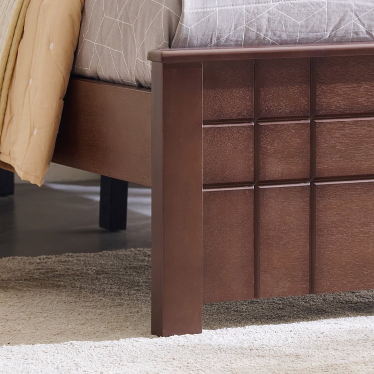 Helios Lisbon Remi Solid Wood Single Bed - Walnut