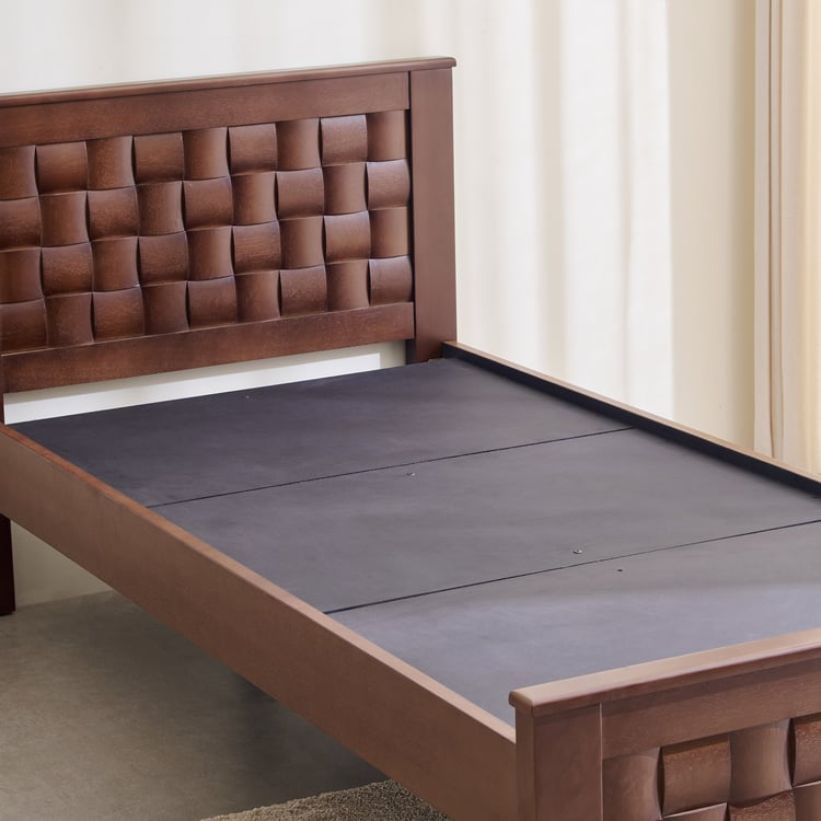 Helios Lisbon Paul Solid Wood Single Bed - Walnut