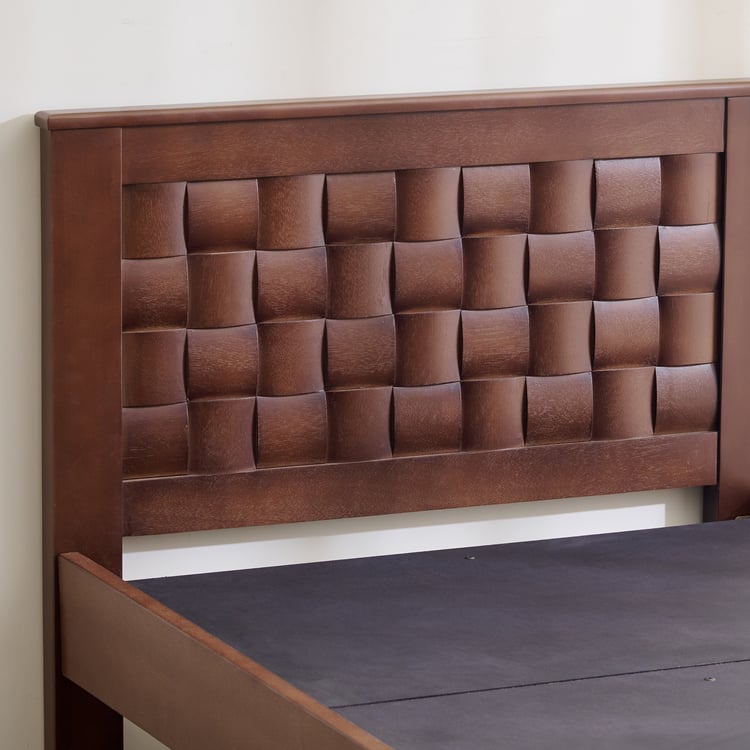 Helios Lisbon Paul Solid Wood Single Bed - Walnut