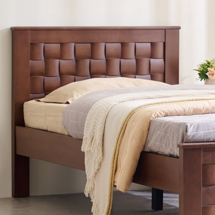 Helios Lisbon Paul Solid Wood Single Bed - Walnut