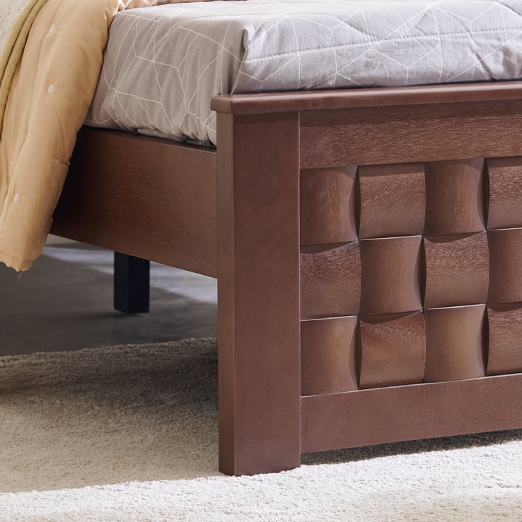 Helios Lisbon Paul Solid Wood Single Bed - Walnut