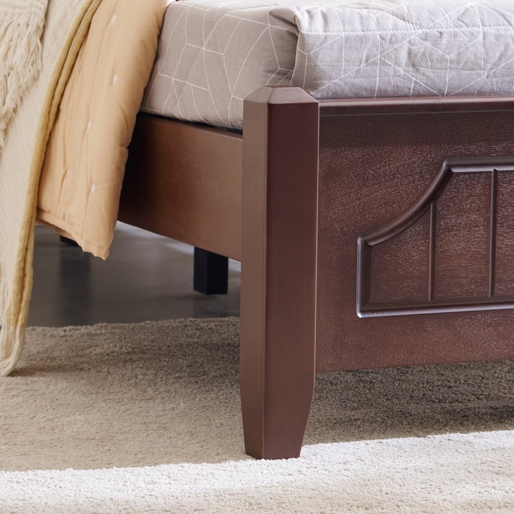 Helios Lisbon Nico Solid Wood Single Bed - Walnut