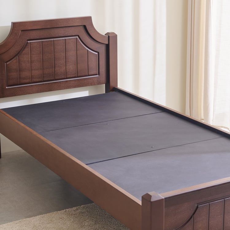 Helios Lisbon Nico Solid Wood Single Bed - Walnut