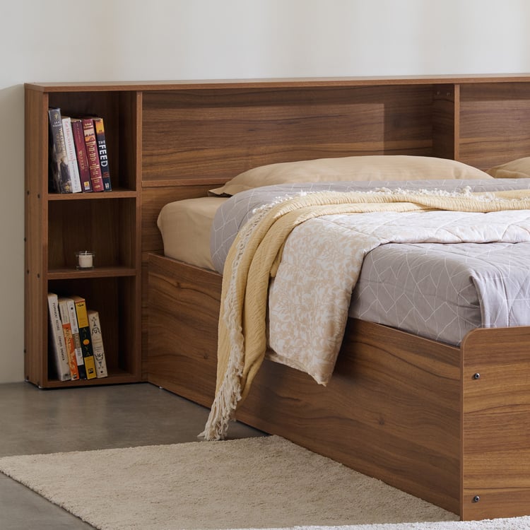 Helios David King Bed with Box Storage - Teak