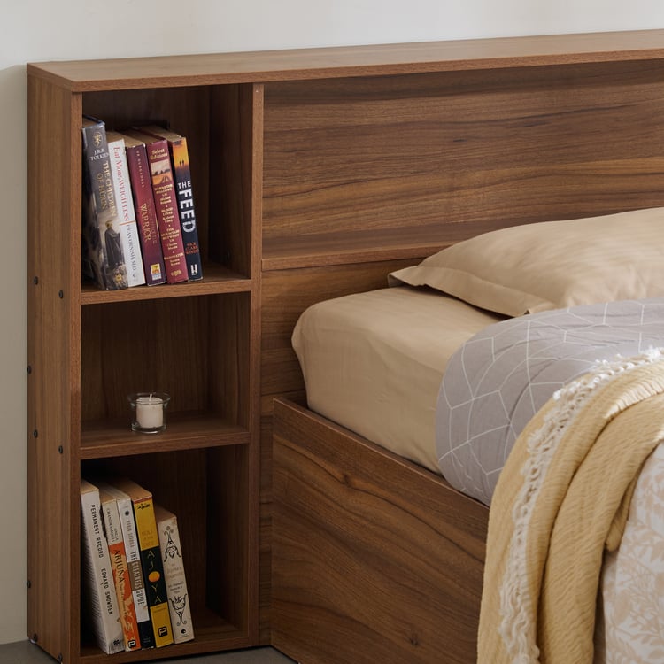 Helios David King Bed with Box Storage - Teak