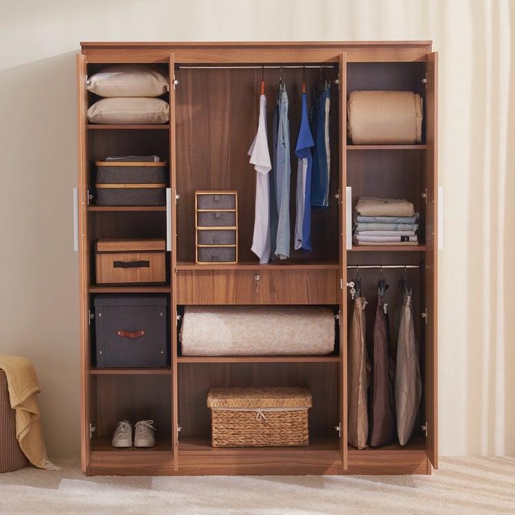 Helios David 4-Door Wardrobe - Brown