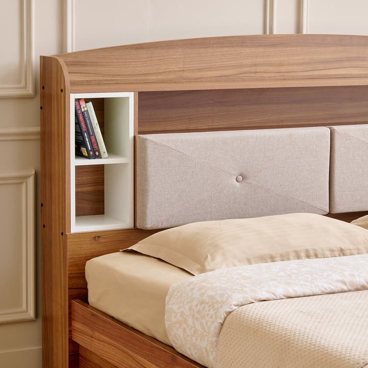Helios Nolan Robin King Bed with Hydraulic Storage - Teak