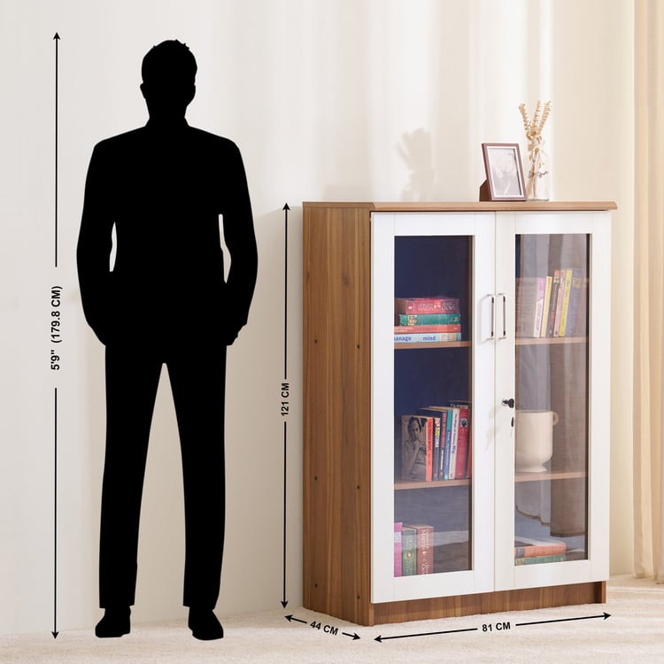 Helios Nolan 2-Door Book Cabinet - Teak