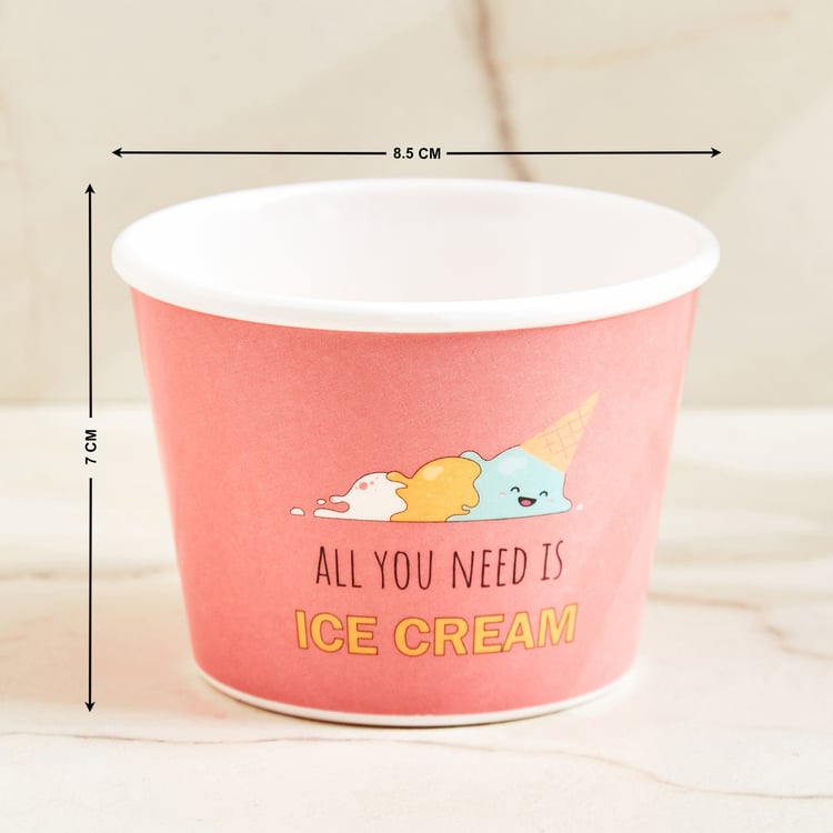 Bakers Pride Veha Set of 4 Melamine Printed Ice Cream Bowls - 200ml