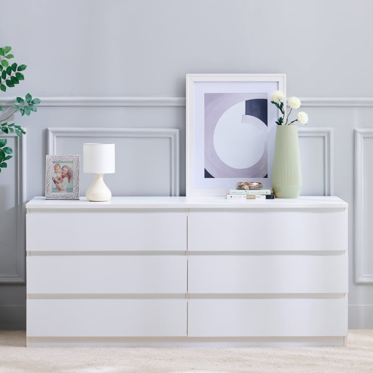 Helios Reynan NXT Chest of 6 Drawers - White