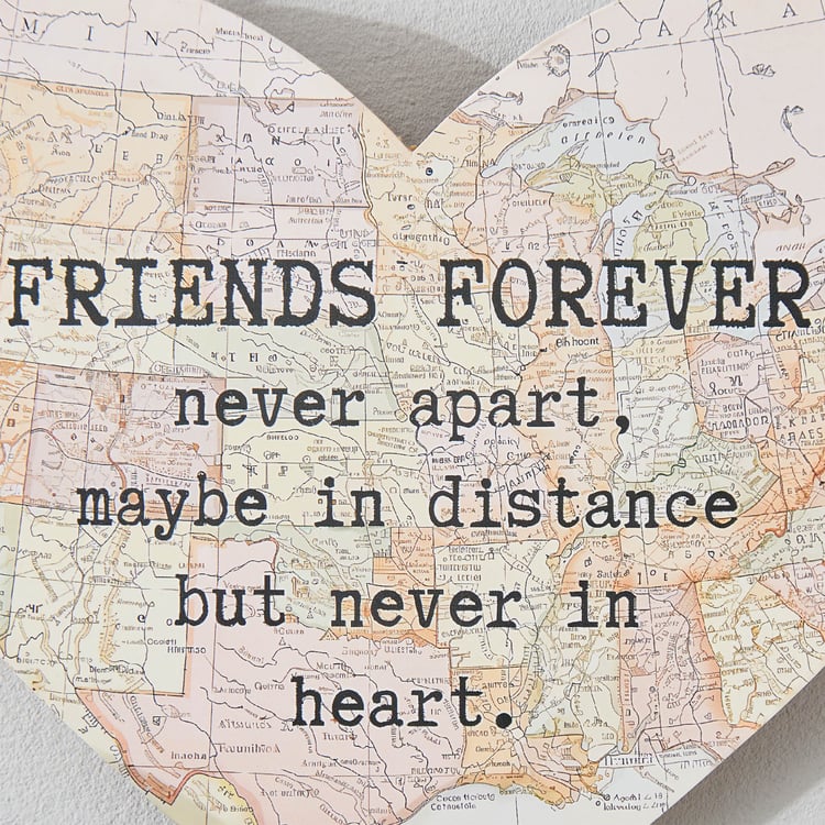 Garnet Wooden Heart Map Wall Hanging