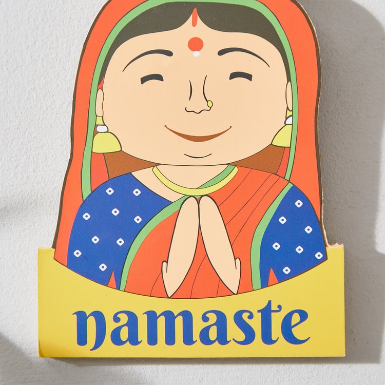 Garnet Wooden Namaste Hanging Wall Accent