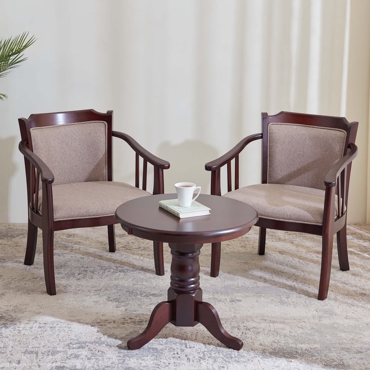 Anton Solid Wood 2-Seater Tea Set - Brown