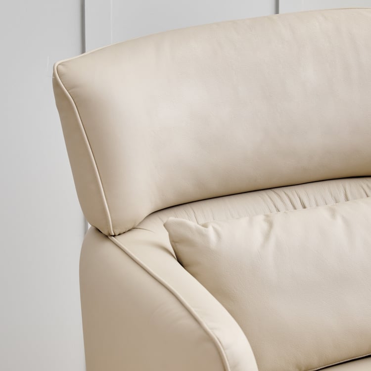 Sheeba Half Leather Swivel Accent Chair - Beige