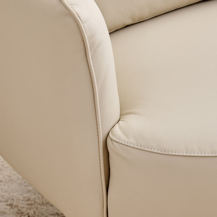 Sheeba Half Leather Swivel Accent Chair - Beige