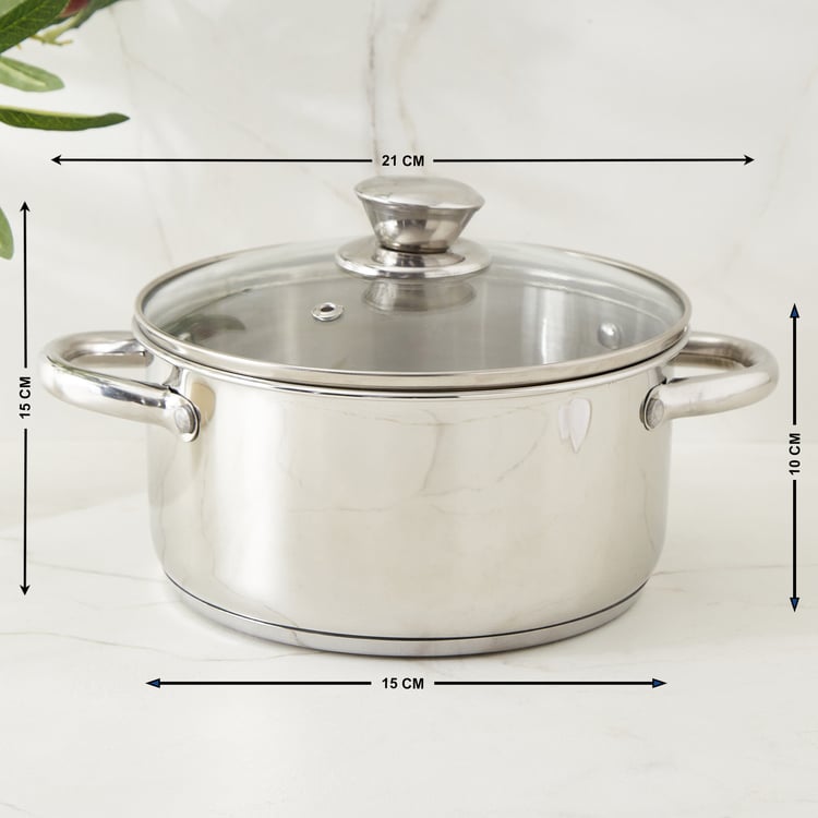 Delight Nevis Set of 2 Stainless Steel Casseroles with Lid