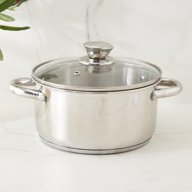 Delight Nevis Set of 2 Stainless Steel Casseroles with Lid