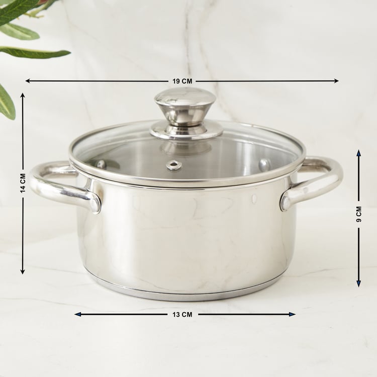 Delight Nevis Set of 2 Stainless Steel Casseroles with Lid