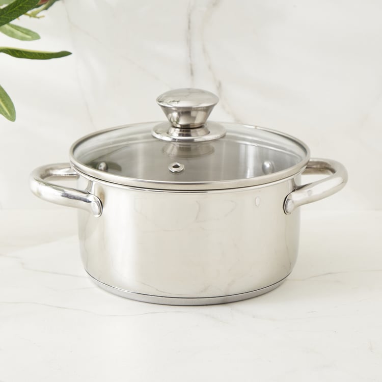 Delight Nevis Set of 2 Stainless Steel Casseroles with Lid