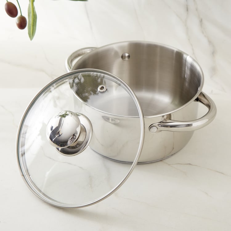 Delight Nevis Set of 2 Stainless Steel Casseroles with Lid