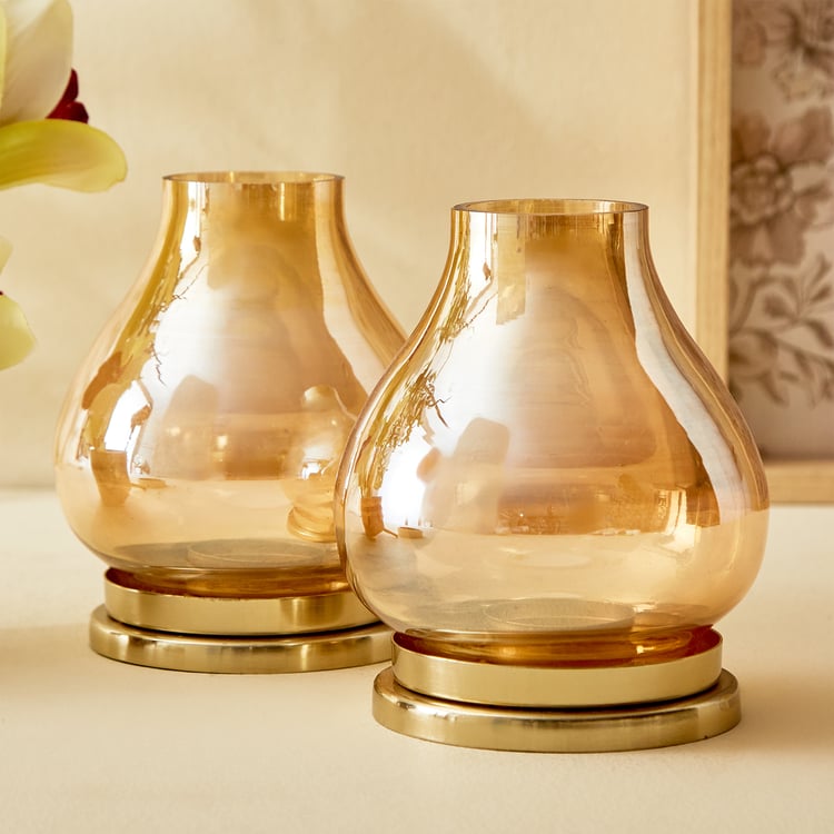 Raga Apurva Set of 2 Glass Drop T-Light Holders