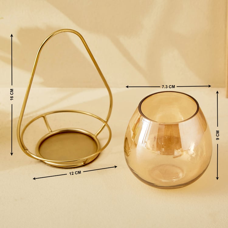 Raga Apurva Set of 2 Glass T-Light Holders