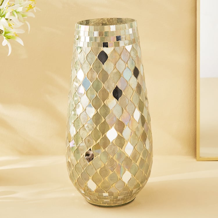 Mabel Lustra Glass Mosaic Vase - Large