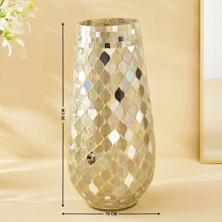 Mabel Lustra Glass Mosaic Vase - Large