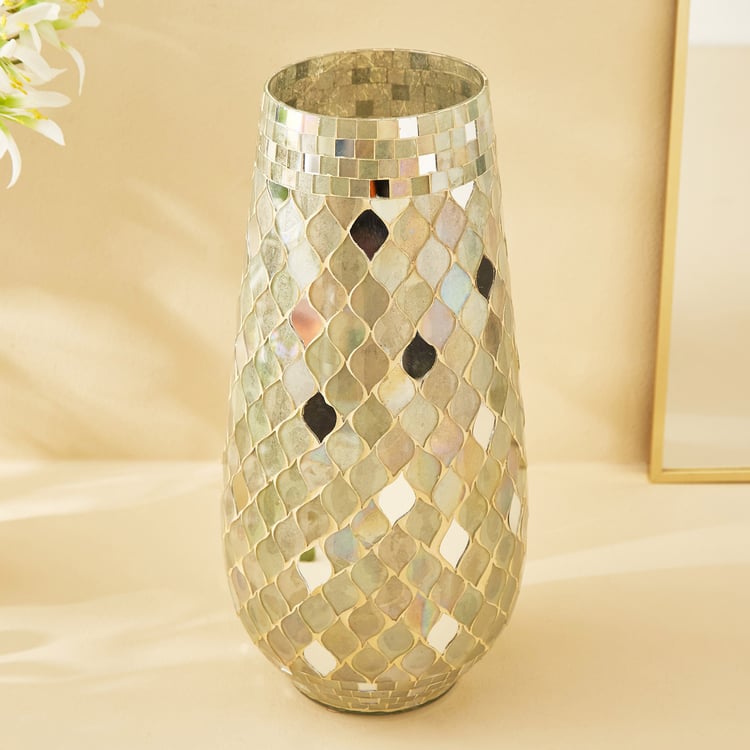 Mabel Lustra Glass Mosaic Vase - Large