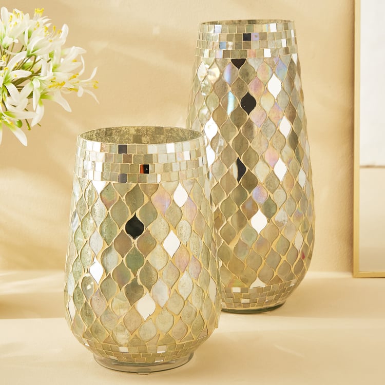 Mabel Lustra Glass Mosaic Vase - Small