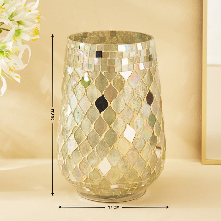 Mabel Lustra Glass Mosaic Vase - Small