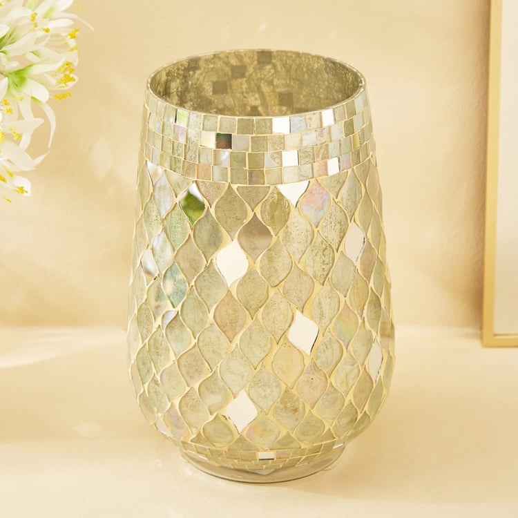 Mabel Lustra Glass Mosaic Vase - Small