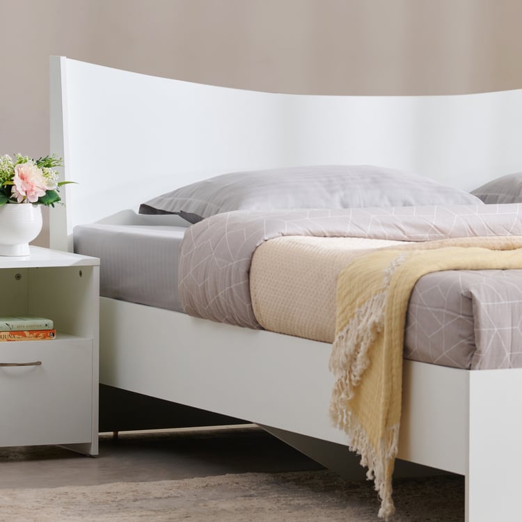 Helios Alton King Bed with Bedside Table and 2-Door Wardrobe