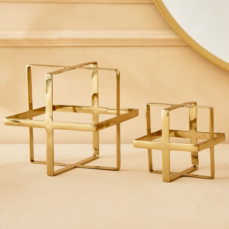 Eternity Vogue Pearl Metal Geometric Table Accent