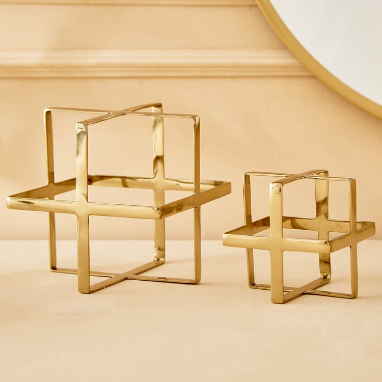 Eternity Vogue Pearl Metal Geometric Table Accent - Small