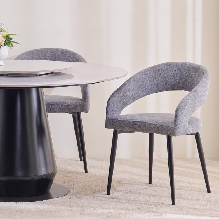 Dale Set of 2 Fabric Dining Chairs - Grey