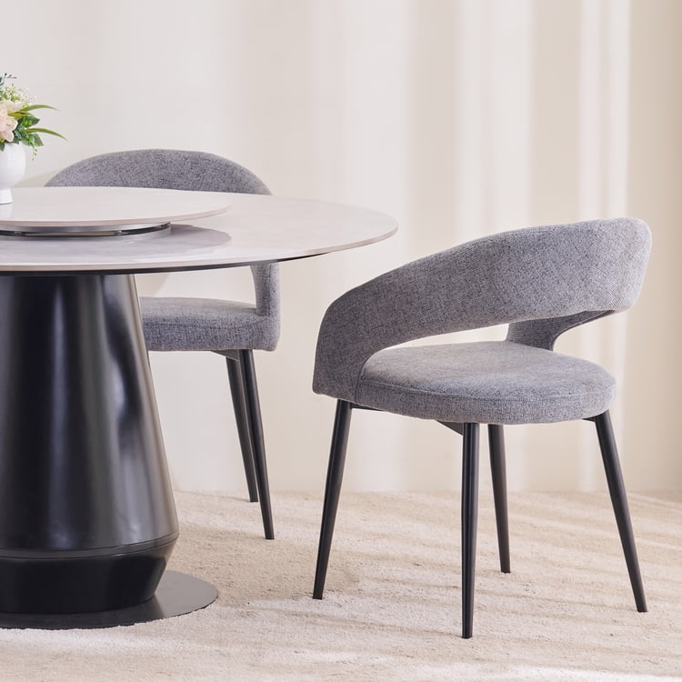 Dale Set of 2 Fabric Dining Chairs - Grey