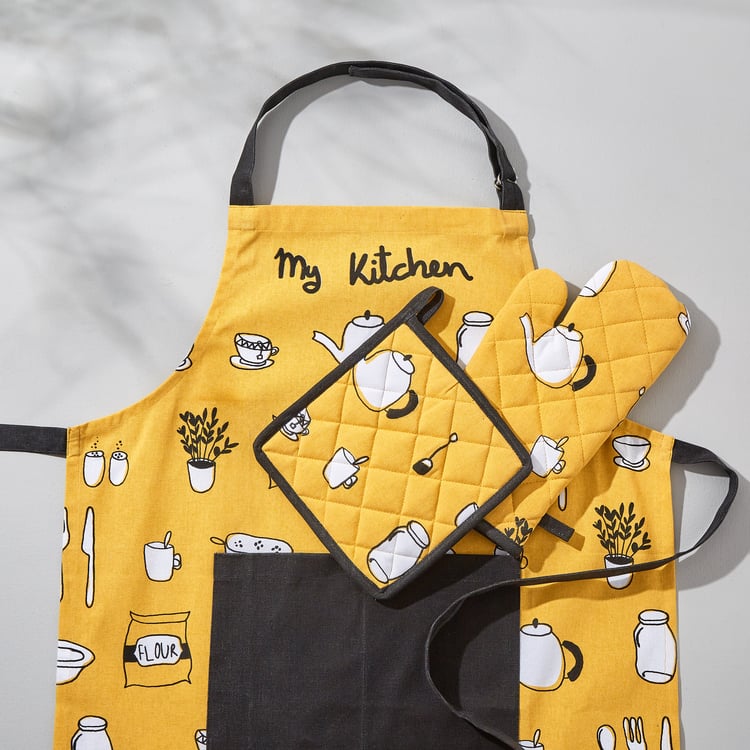 Corsica Bakers Pride 3Pcs Cotton Printed Kitchen Linen Set