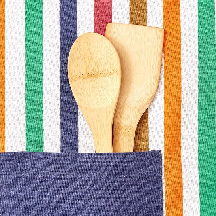 Corsica Drake 3Pcs Cotton Striped Kitchen Linen Set