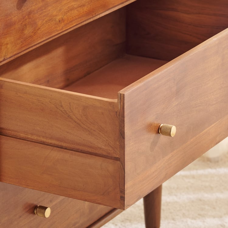 Amanda Acacia Wood Chest of 3 Drawers - Brown