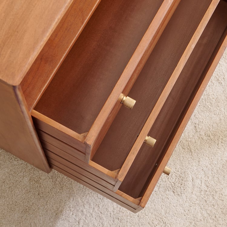 Amanda Acacia Wood Chest of 3 Drawers - Brown