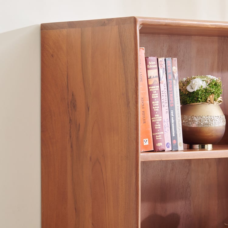 Amanda Acacia Wood 5-Tier Book Shelf - Brown