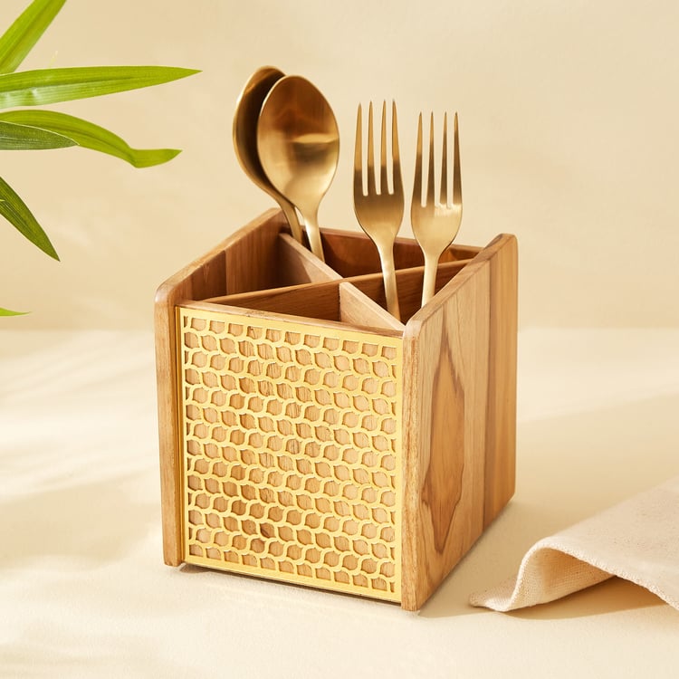 Haze Dietes Wooden Cutlery Holder