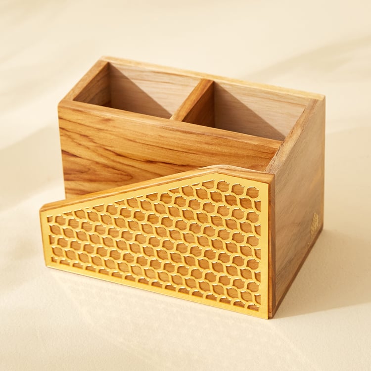 Haze Dietes Wooden 2-in-1 Kitchen Organiser