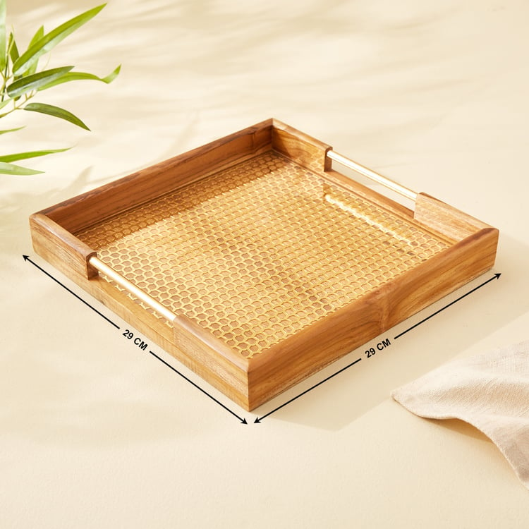 Haze Dietes Wooden Serving Tray - 29x29cm