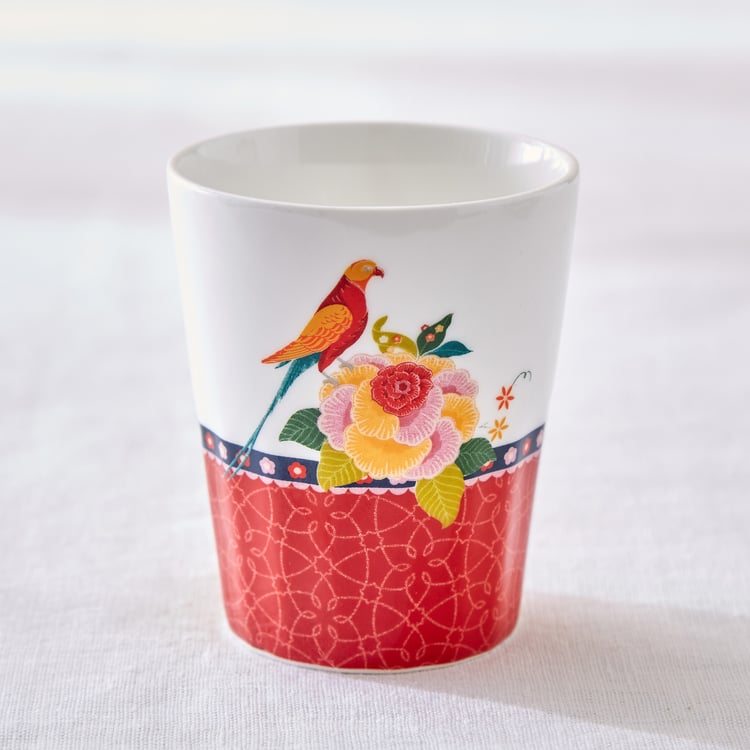 Jalsa 7Pcs Bone China Printed Cutting Chai Cups with Stand - 160ml